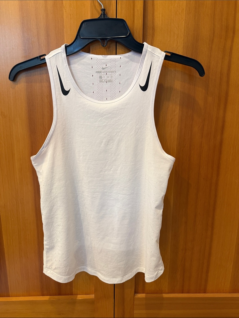 Nike White Women's Racerback Performance Tank with Black Swoosh